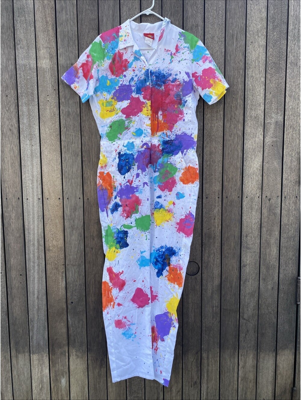 Bob Ross Artist Custom Splatter Paint Rainbow Dickies Work Jumper Size L 1 Of 1
